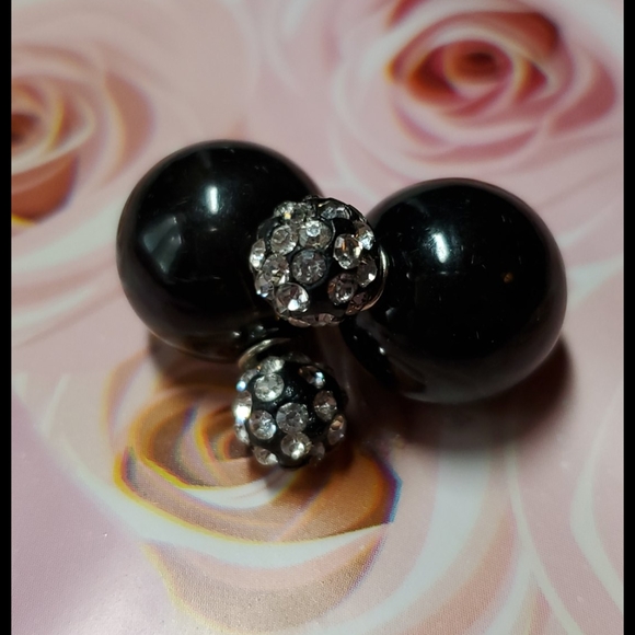 🎀Classic Double Sided Earrings, black🎀 - Picture 2 of 4